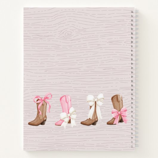 Schattigee Coquette Cowgirl Laarzen Gepersonalisee Notitieboek (Achterkant)