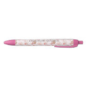 Schattigee Coquette Cowgirl Pet Cherry Bow Monogra Zwarte Inkt Pen (Bodem)