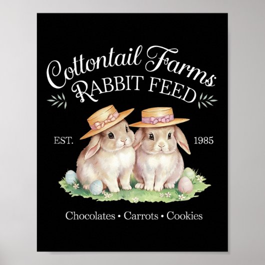 Schattigee Coquette Easter Cottontail Boerderijen  Poster (Voorkant)
