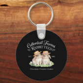 Schattigee Coquette Easter Cottontail Boerderijen Sleutelhanger (Voorkant)