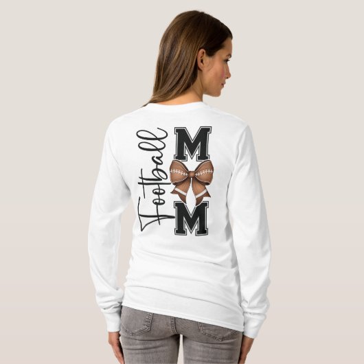 Schattigee Coquette Football Mom T-shirt (Achterkant volledig)