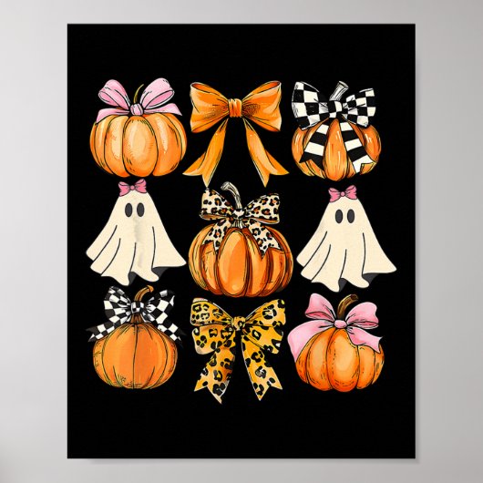 Schattigee Coquette Ghost Pink Coquette Bows Pompo Poster (Voorkant)