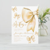 Schattigee Coquette Gold Bow Sweet 16 Verjaardagsf Kaart (Staand voorkant)