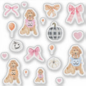 Schattigee Coquette Halloween pompoenen Sticker (Voorkant)