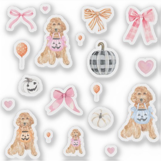 Schattigee Coquette Halloween pompoenen Sticker (Voorkant)