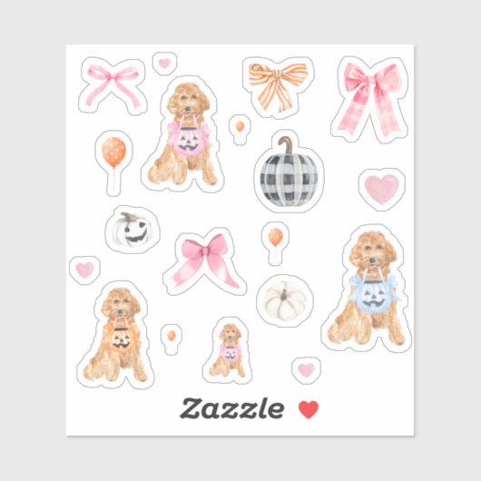 Schattigee Coquette Halloween pompoenen Sticker (Vel)