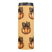 Schattigee Coquette Herfst Halloween Leopart Pompo Thermosbeker (Achterkant)