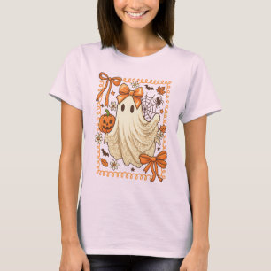 Schattigee Coquette Kant Ghost Halloween Pompoen S T-shirt