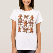Schattigee Coquette Kerst Gingerbread Bow T-shirt (Voorkant)