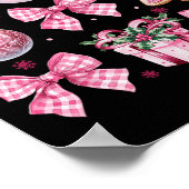 Schattigee Coquette Kerst Roze Bogen Santa Gingerb Poster (Hoek)