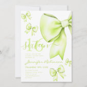 Schattigee Coquette Lime Green Bow Sweet 16 Kaart (Voorkant)