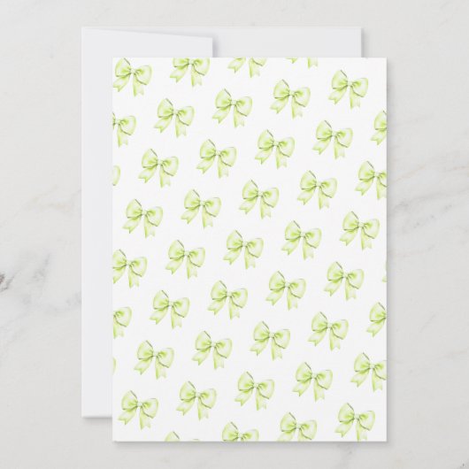 Schattigee Coquette Lime Green Bow Sweet 16 Kaart (Achterkant)