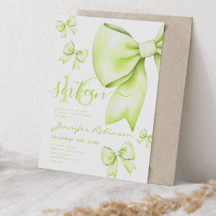 Schattigee Coquette Lime Green Bow Sweet 16 Kaart