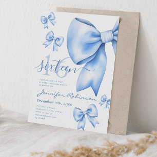 Schattigee Coquette Navy Blue Bow Sweet 16 Kaart