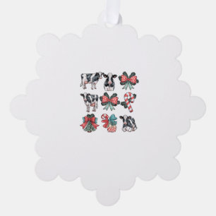 Schattigee Coquette Red Xmas Santa Claus Koe Lover Ornament Kaart