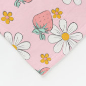 Schattigee Coquette Roze Aardbeien Daisy Flower Fr Fleece Deken (Hoek)