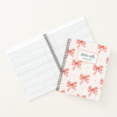 Schattigee Coquette Roze Bogen Spiraal Notitieboek (Binnen)