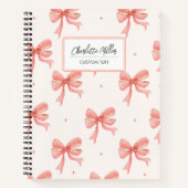 Schattigee Coquette Roze Bogen Spiraal Notitieboek (Voorkant)