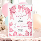 Schattigee Coquette Roze Bow Baby shower Welkomstb Poster