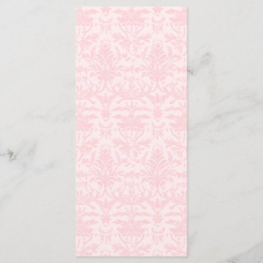 Schattigee Coquette Roze Bow Damask Baby Meisje Do Menu (Achterkant)