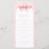 Schattigee Coquette Roze Bow Damask Baby Meisje Do Menu (Voorkant)
