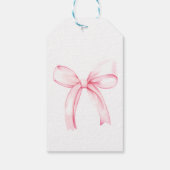 Schattigee Coquette Roze Bow gepersonaliseerd cade Cadeaulabel (Achterkant)