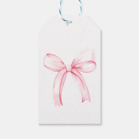 Schattigee Coquette Roze Bow gepersonaliseerd cade Cadeaulabel (Achterkant)