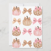 Schattigee Coquette Roze Bow Leopard Pompoen baby  Bedankkaart (Achterkant)