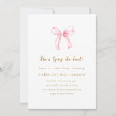 Schattigee Coquette Roze Bow Tying Knot Vrijgezell Kaart (Voorkant)