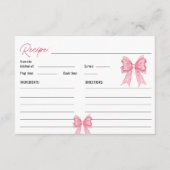 Schattigee Coquette Roze Bow Vrijgezellenfeest Rec Informatiekaartje (Voorkant)