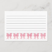 Schattigee Coquette Roze Bow Vrijgezellenfeest Rec Informatiekaartje (Achterkant)