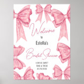 Schattigee Coquette Roze Bow Vrijgezellenfeest Wel Poster (Voorkant)