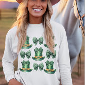 Schattigee Coquette St Patrick's Day Bogen en Pett T-shirt