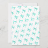 Schattigee Coquette Turquoise Bow Sweet 16 Kaart (Achterkant)