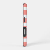 Schattigee Coral Pink Cabana Stripes iPhone Hoesje (Rechterkant)