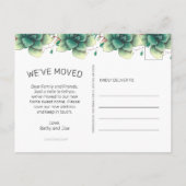 Schattigee Coral Pink Cacti Succulents Bewegende A Aankondigingskaart (Achterkant)