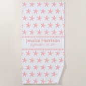 Schattigee Coral Starfish Custom Beach Handdoek (Voorkant)