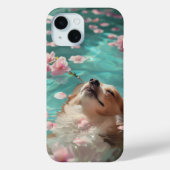 Schattigee Corgi Chill in zwembad Case-Mate iPhone Case (Achterkant)