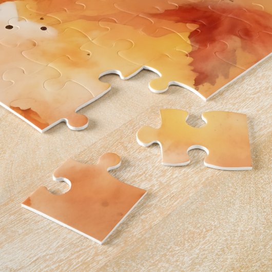 Schattigee Corgi Dog/Autumn/Herfst Legpuzzel (Zijkant)