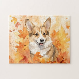 Schattigee Corgi Dog/Autumn/Herfst Legpuzzel