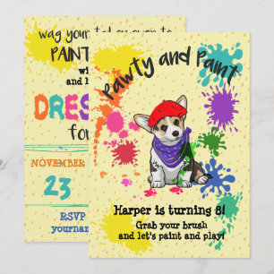 Schattigee Corgi Dog Fun Art Verjaardagsfeest Uitn Kaart