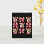 Schattigee Corgi Dog Red Plaid Coquette Bow Christ Kaart (Gele Bloem)