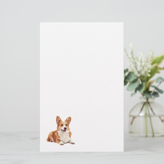 Schattigee Corgi Dog Stationery Briefpapier (Staand voorkant)