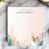 Schattigee Corgi Dog Tropical Foliage Persoonlijke Notitieblok