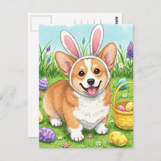 Schattigee Corgi Easter Eggs Briefkaart (Voorkant / Achterkant)