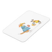 Schattigee corgi en haas paasmagneet magneet (Linkerzijde)