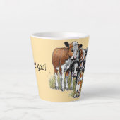 Schattigee Corgi en Koeien Latte Mok (Voorkant)