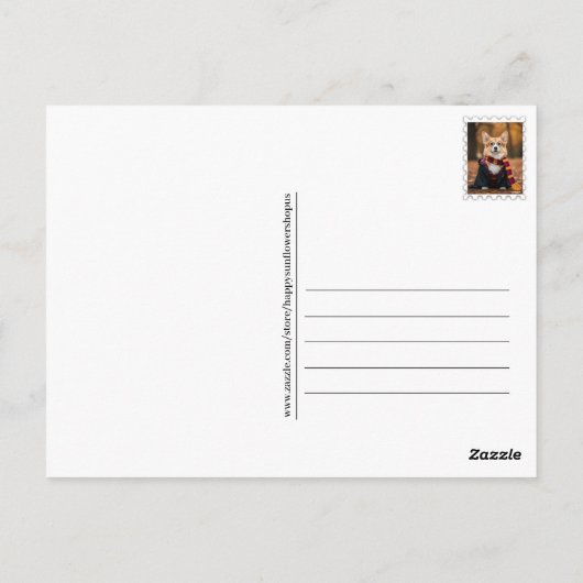 Schattigee Corgi Halloween Briefkaart voor Postcro (Achterkant)