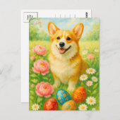 Schattigee Corgi Happy Easter Eggs Briefkaart (Voorkant / Achterkant)