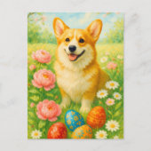 Schattigee Corgi Happy Easter Eggs Briefkaart (Voorkant)
